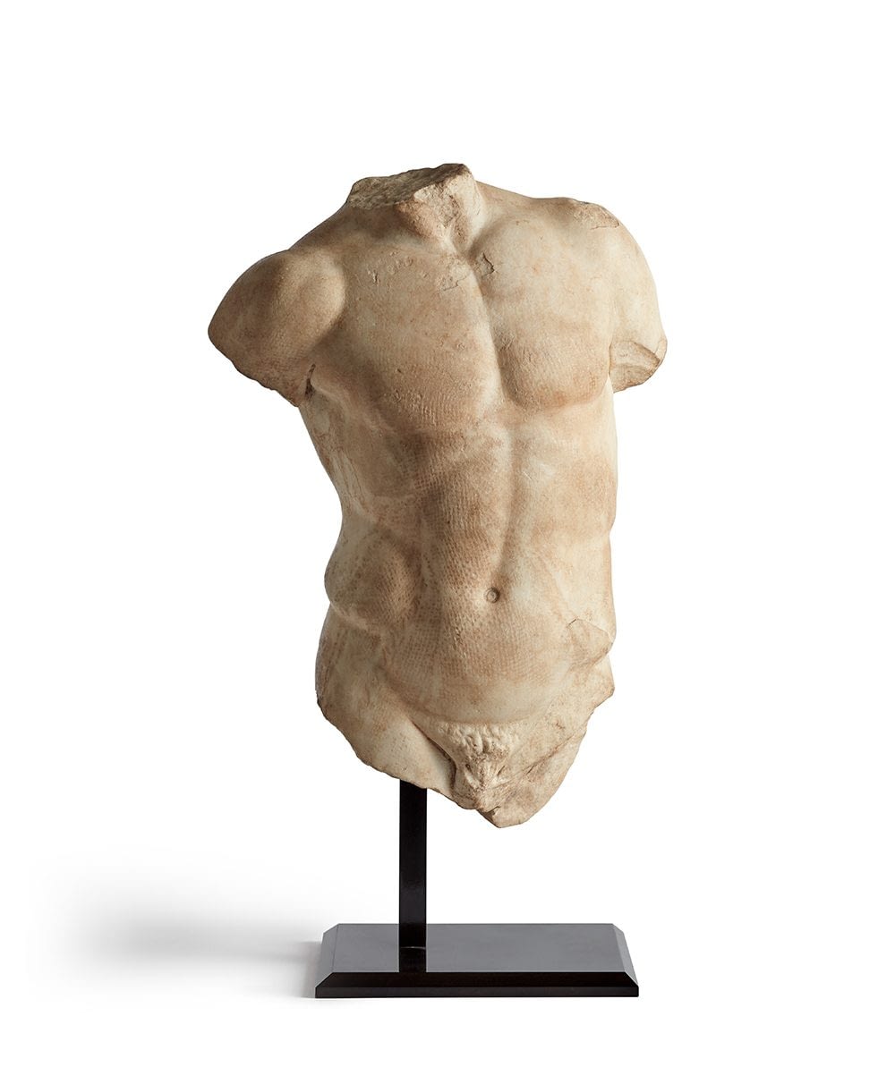 Jewelry and art Roman marble torso sculpture, 1st-2nd century AD