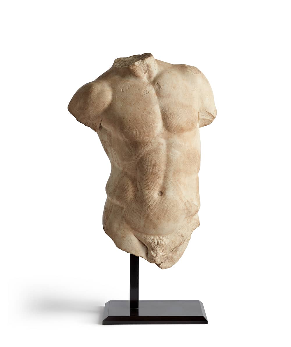 Roman marble torso sculpture, 1st-2nd century AD