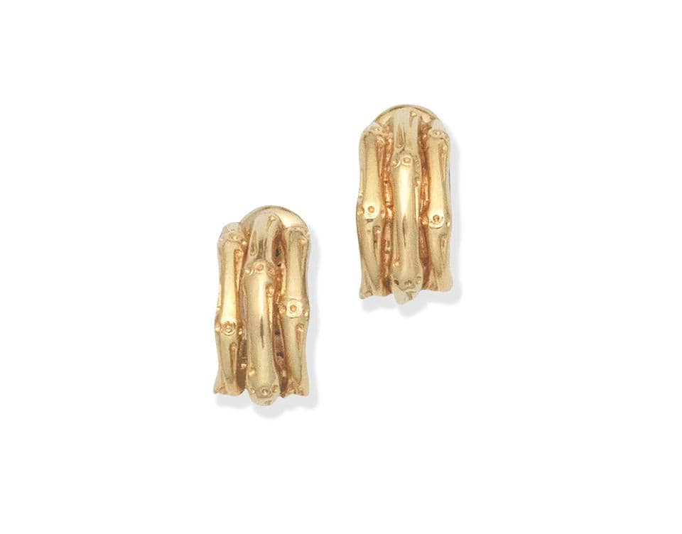 Handmade jewelry vintage Van Cleef & Arpels 'Bamboo' ear-clips